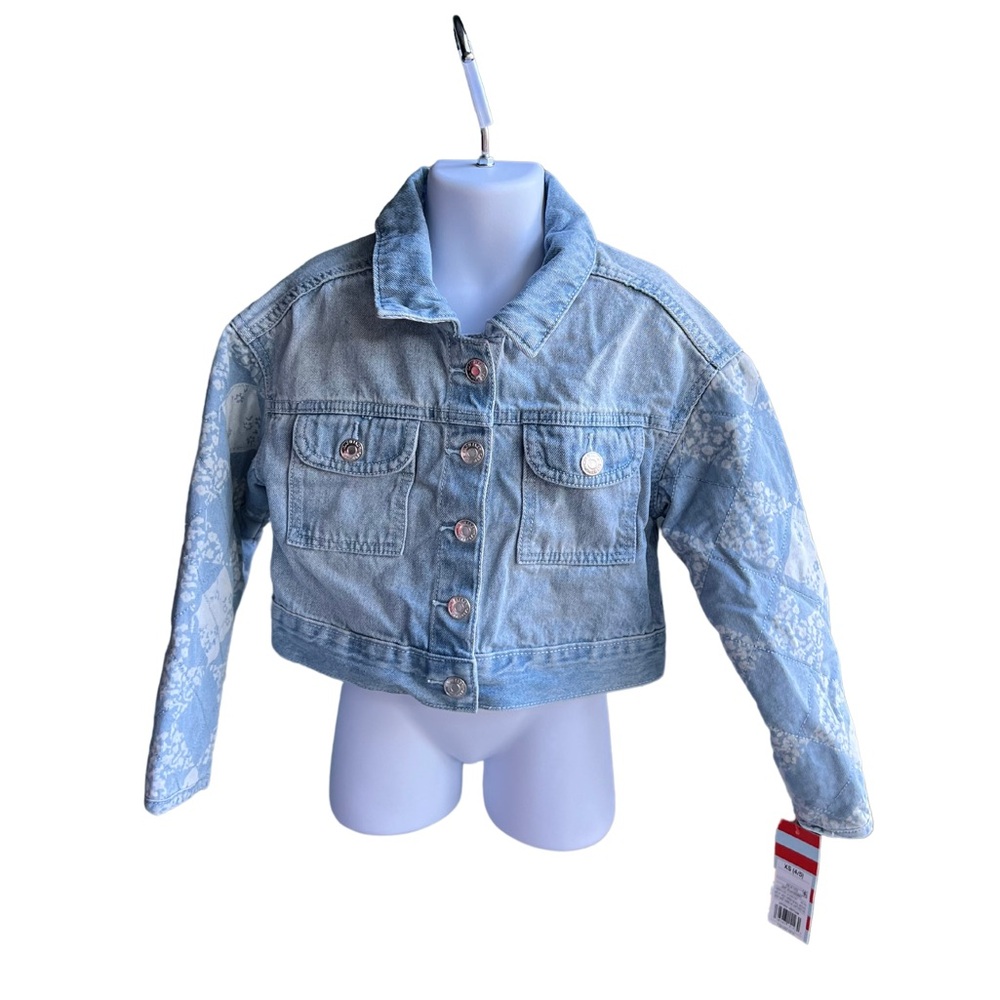 Cat And Jack Denim Light Blue Jean Jacket Button Up Girls Size XS 4/5